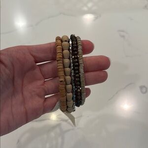 LOFT earthy stack of stretch bracelets
